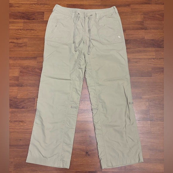 The North Face Convertible Nylon Pants Utility Outdoor Khaki Hiking Size 8 - Picture 1 of 16